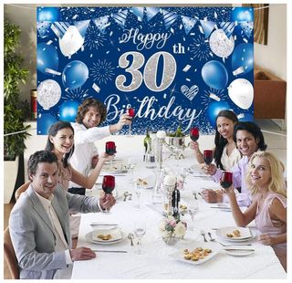 Striscione 30° compleanno blu 30 anni sfondo