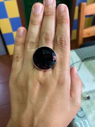 Anillo plata y ónix