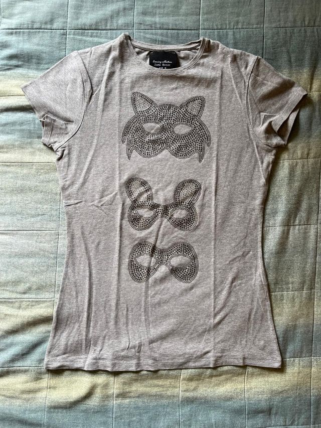 T-shirt zara donna grigia