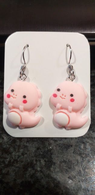 Pendientes de resina dinosaurio