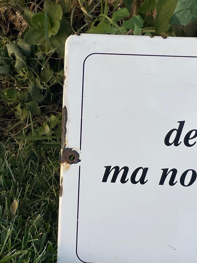 Targa smaltata vintage