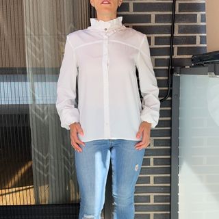 Camisa blanca plumeti cuello y puños
