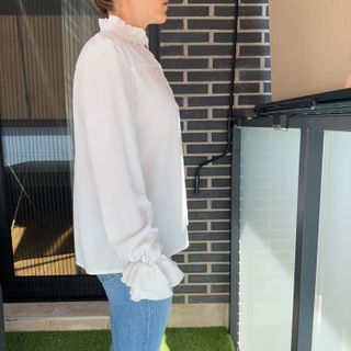 Camisa blanca plumeti cuello y puños