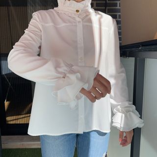 Camisa blanca plumeti cuello y puños