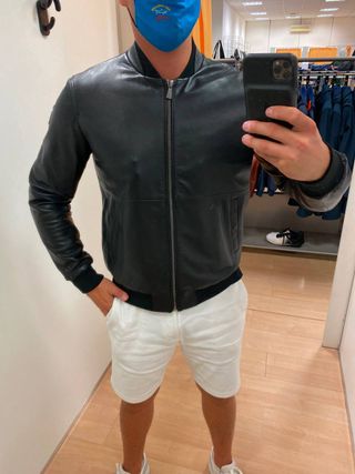 chaqueta de cuero de los hombres Trussardi