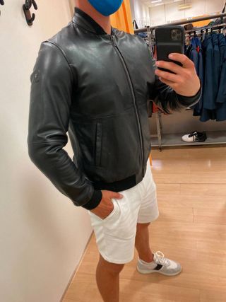 chaqueta de cuero de los hombres Trussardi