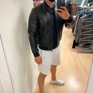 chaqueta de cuero de los hombres Trussardi