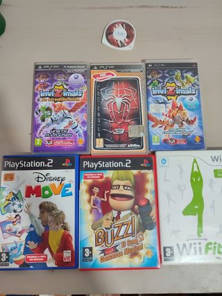 Pack juegos PS2 psp WII 8€ todo el pack