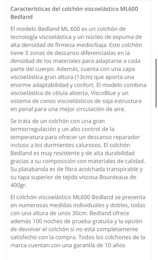 Colchon alta gama ML600 bedland