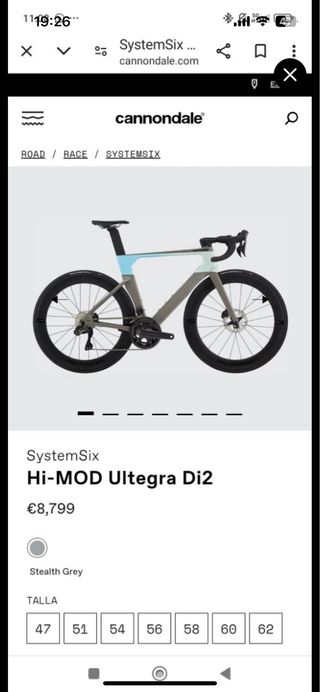 Bicicleta carretera Cannondale Systemsix Hi-Mod