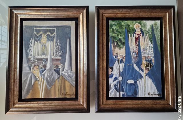 2-CUADROS S SANTA. PINTADOS ÓLEO