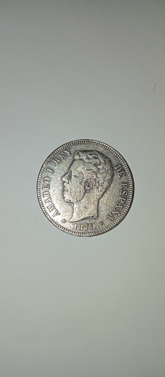 5 pesetas año 1871