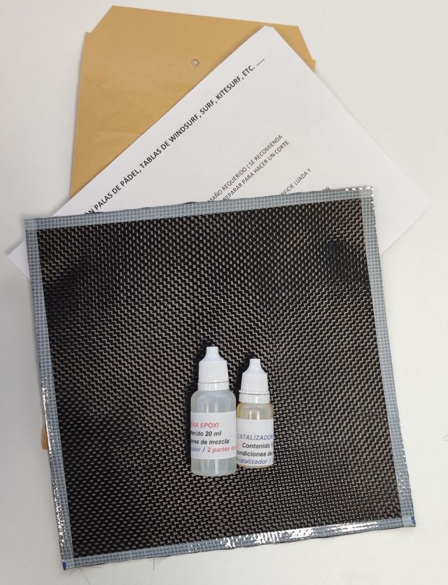 KIT REPARACION DE FIBRA CARBONO 15x15