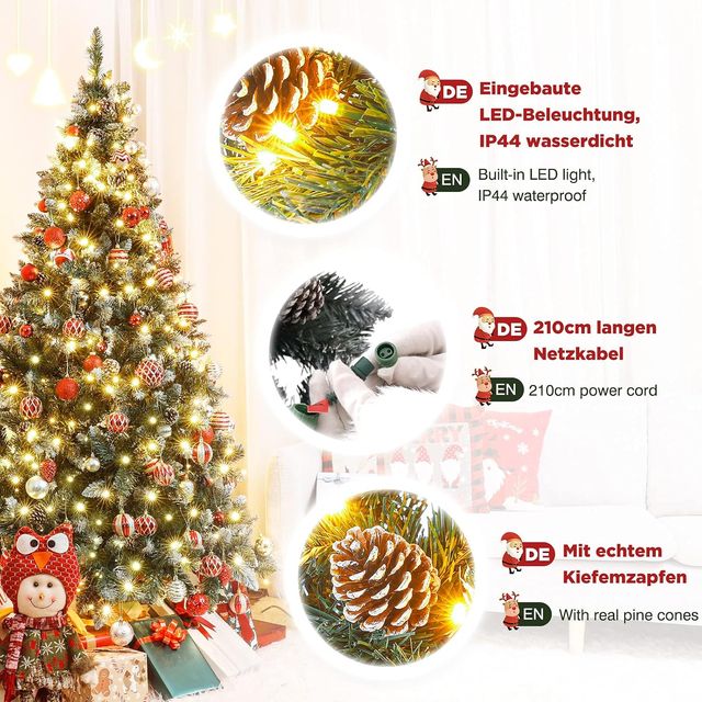 Árbol de navidad con led Yorbai 180cm de PE y PVC