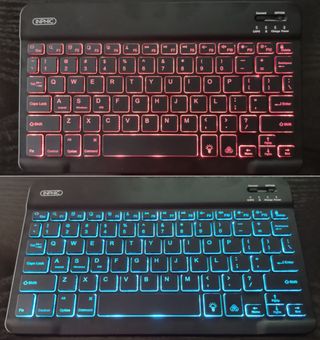 Teclado Bluetooth retroiluminado, + Descuento
