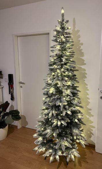 Árbol navidad nevado led colores Yorbai 210cm slim