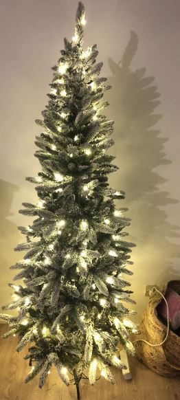 Árbol navidad nevado led colores Yorbai 210cm slim