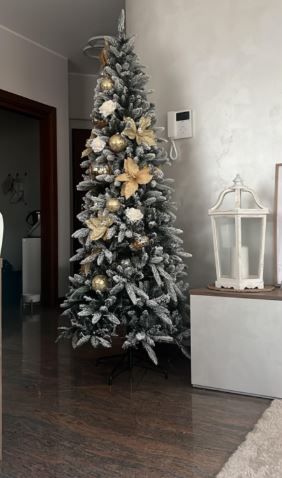 Árbol navidad nevado led colores Yorbai 210cm slim