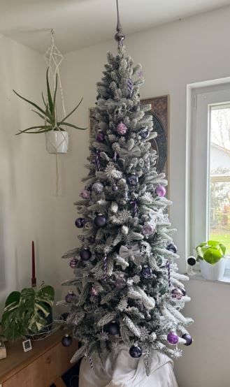 Árbol navidad nevado led colores Yorbai 210cm slim