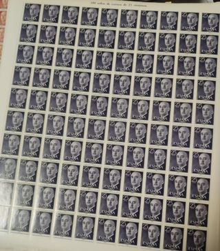 Pliego sellos de Franco