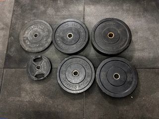 Barras olímpicas + 170kg goma + carro