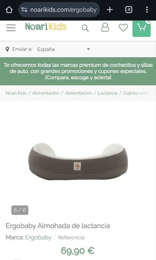 Cojín lactancia ergobaby, el corte inglé