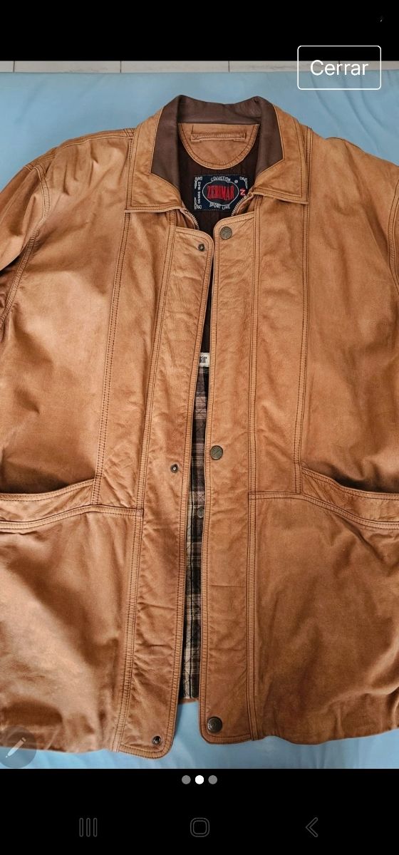 Cazadora piel vuelta Zerimar. Talla SG
