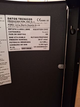 Estufa de gas. NUEVO electrónico en garantía