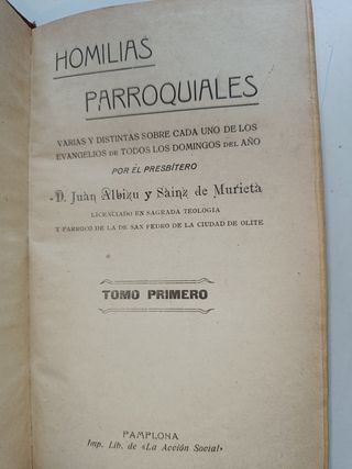 1917 Libro Homilias parroquiales