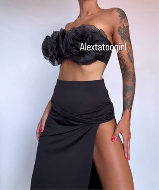 Top flores organza Zara S 