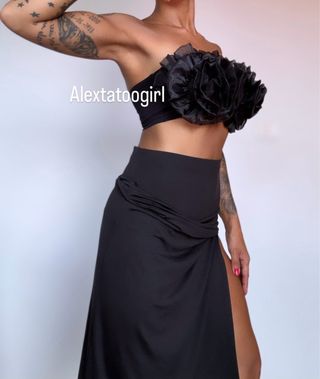 Top flores organza Zara S 