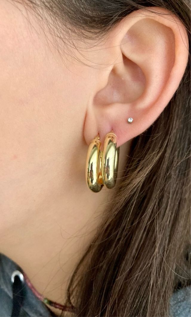 Orecchini cerchio argento 925 dorato