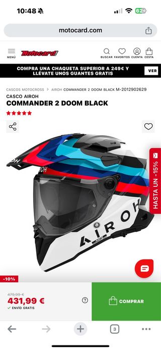 Casco moto airoh talla xs
