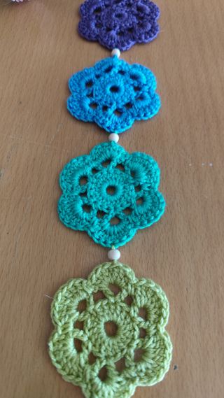 Guirnalda 7 chakras crochet a mano