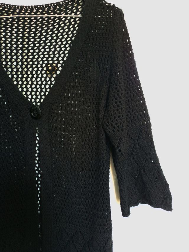 Chaqueta negra de macramé REBAJADO