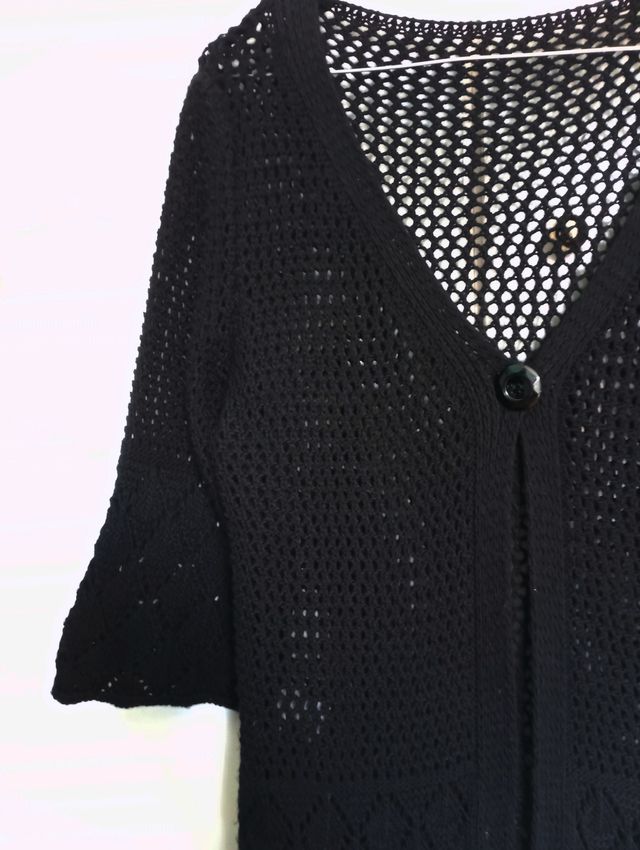 Chaqueta negra de macramé REBAJADO