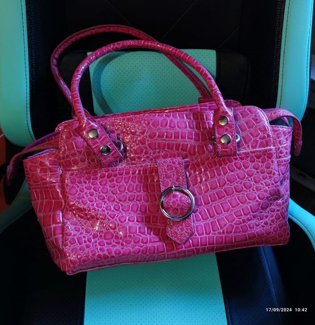 BOLSO ROSA PAULA ROSSI COCODRILO