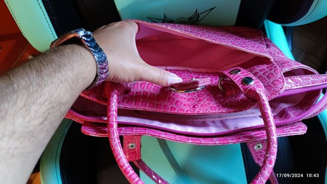 BOLSO ROSA PAULA ROSSI COCODRILO
