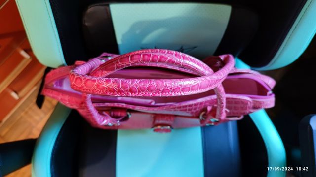 BOLSO ROSA PAULA ROSSI COCODRILO