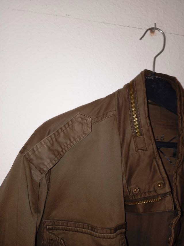 Chaquetón parka hombre talla 4XL. Marrón oliva