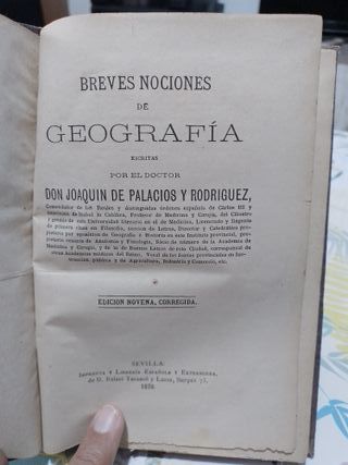 Breves Nociones de Geografía - J. Palacios - 1878