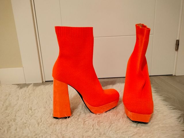 😻Botas de tacón naranjas con plataforma😻