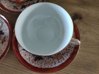 Set 6 tazzine da thè, zuccheriera e teiera