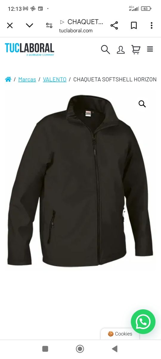 Softshell negro talla S