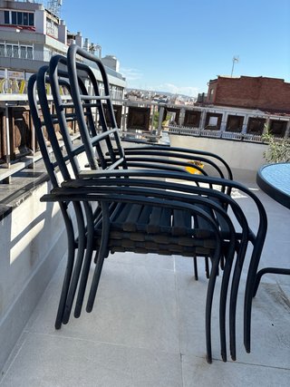 4 Sillas terraza cojines hierro