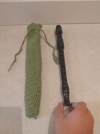 Flauta dulce con funda