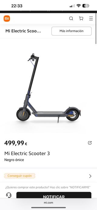 PATINETE ELECTRICO XIAOMI SCOOTER 3