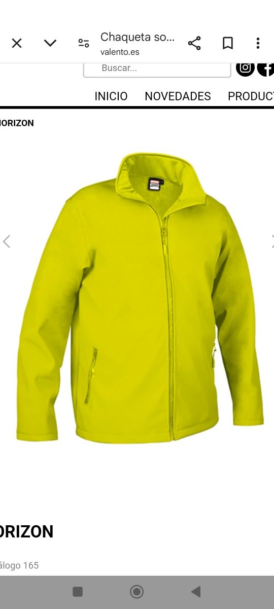 Softshell amarillo fosforito talla XL nu