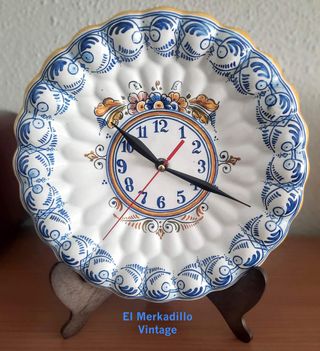 Reloj-Plato cerámica de Talavera