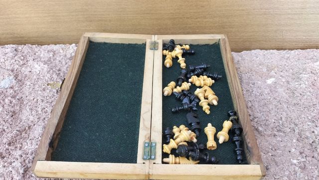 Juego de viaje ajedrez vintage